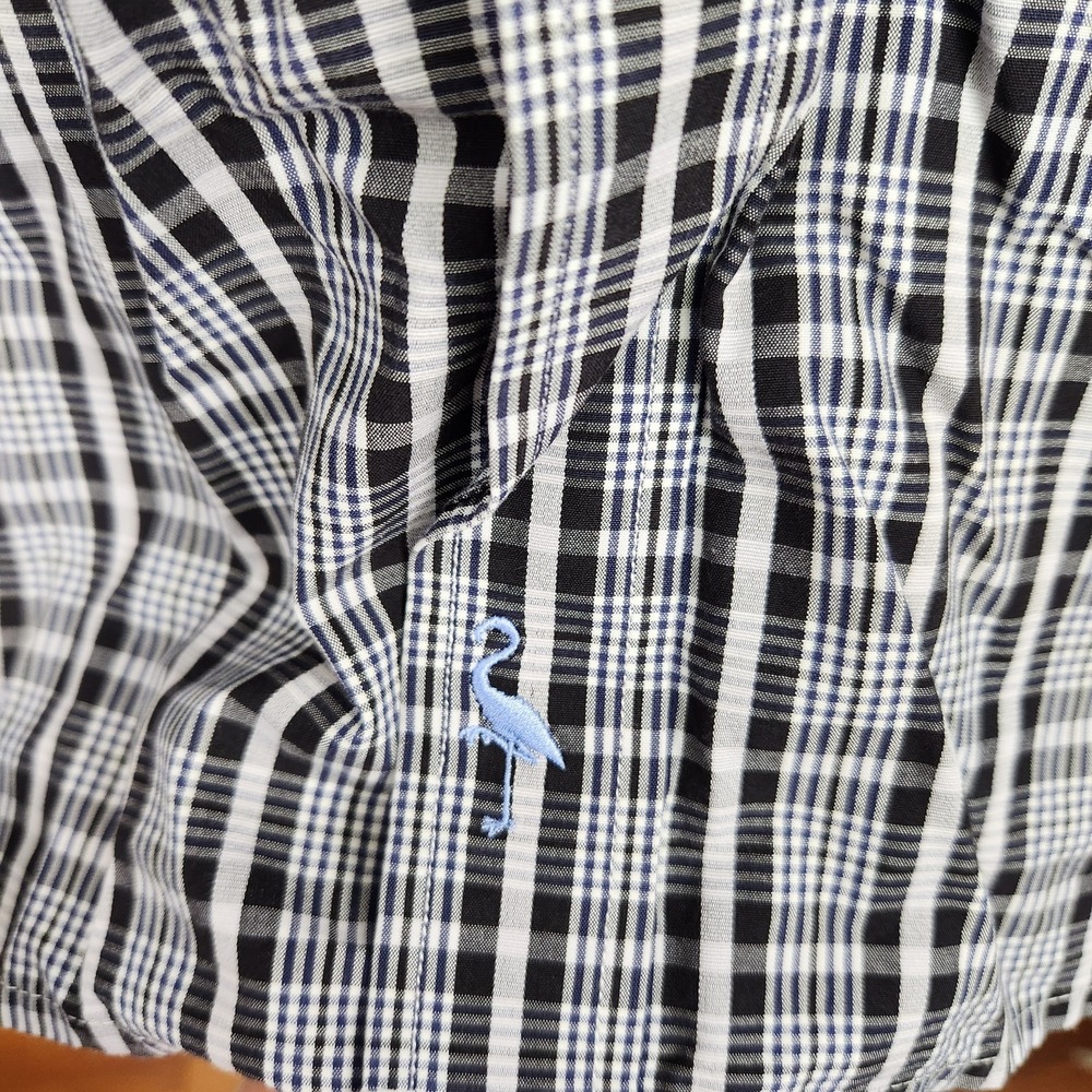 TailorByrd Shirt Mens 2XL Black White Plaid Button Down Long Sleeve Cotton XXL - Picture 4 of 11